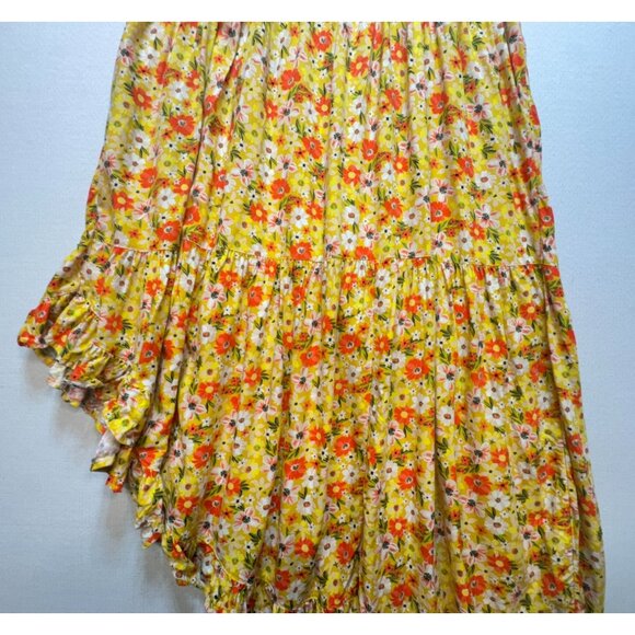 Arizona Jean Co. Womens Floral Midi Maxi Sundress XXL Yellow Asymmetrical Summer - Picture 16 of 16